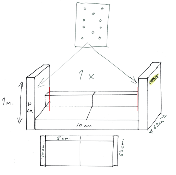 den nya soffans skiss till Amante bar