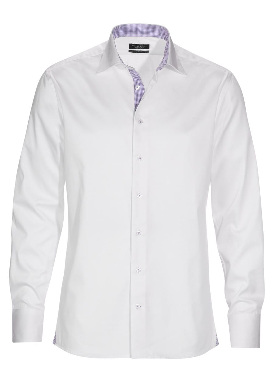 Men´s Shirt Slim Fit 00/87 Vit/Lila ( ej bröstficka )