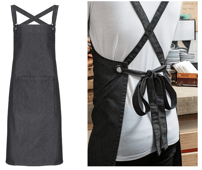 Korsryggsförkläde Svartjeans (3-Pack)
