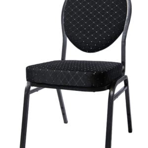 Bankett stål svart textil