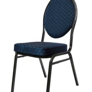 Bankett stål blå textil
