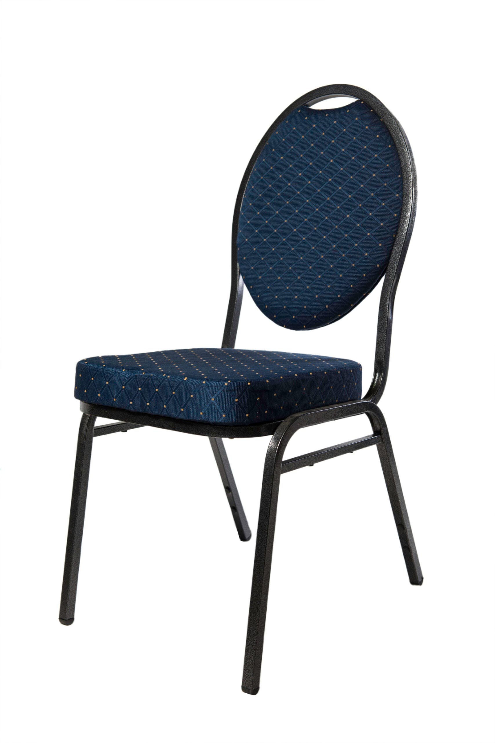 Bankett stål blå textil