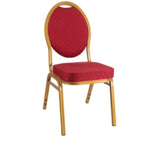 Bankett aluminium röd textil