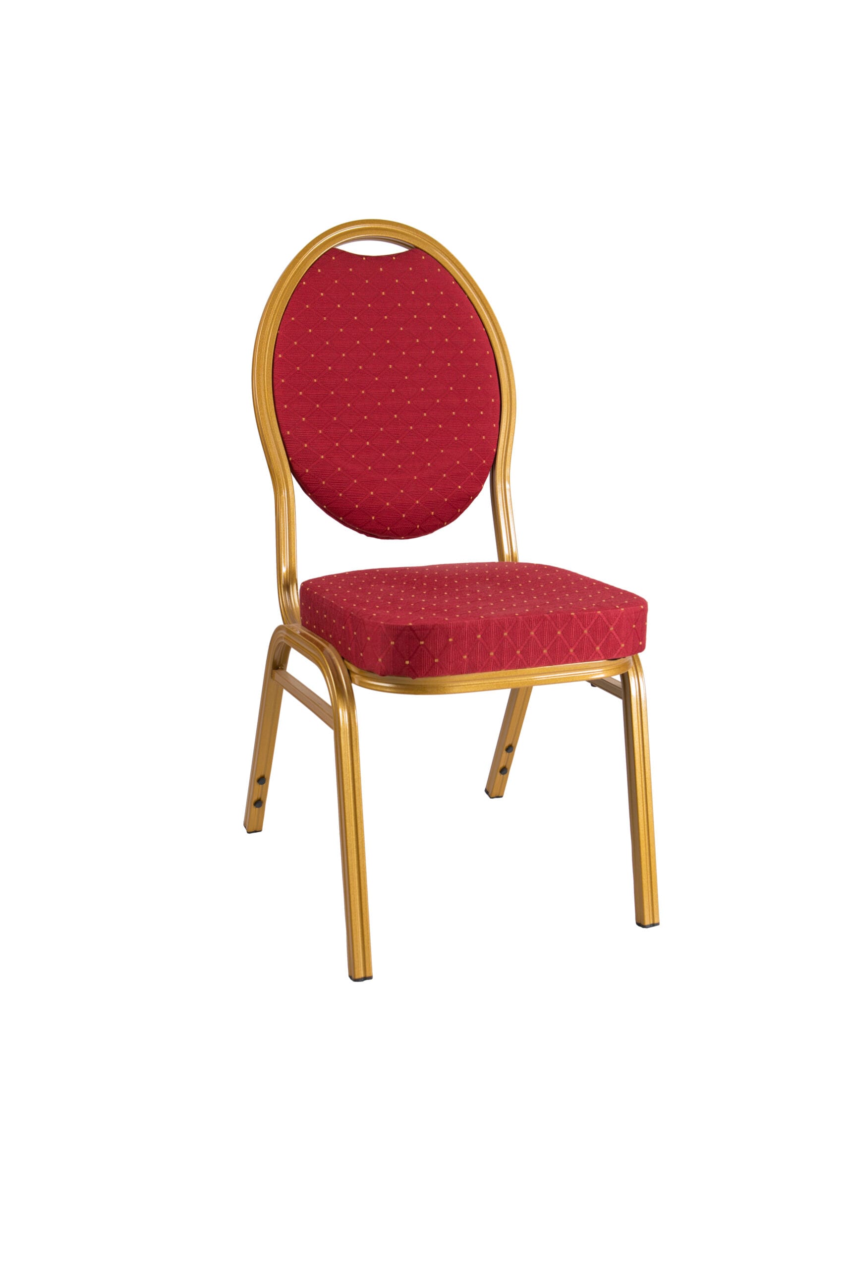 Bankett aluminium röd textil