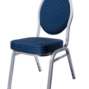 Bankett aluminium blå textil