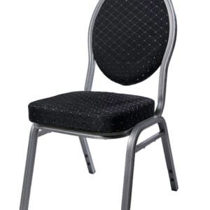 Bankett aluminium svart textil