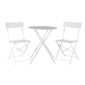 Marseille Foldable steel bistro set  - White
