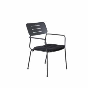 Nicke Dining chair w. armrest karm- Black Steel (2-pack)