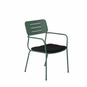 Nicke Dining chair w. armrest karm- Green Steel (2-pack)