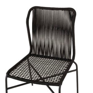 Julian Dining Chair - Black Steel / Black Rope (stackable) (4-pack)