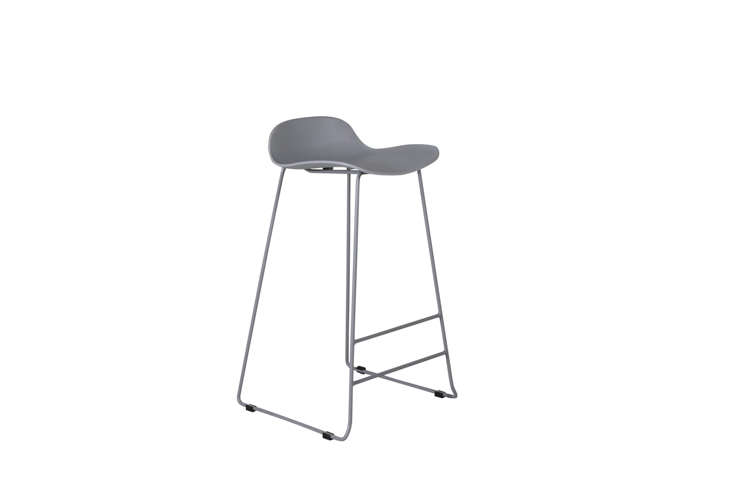Wave Bar Chair - Grey Legs - Grey Plastic (2-pack)