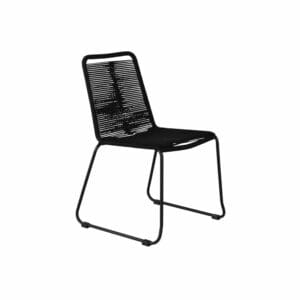 Lindos Stacking Chair - Black Alu / Black Rope (2-pack)