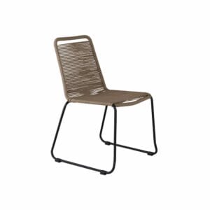 Lindos Stacking Chair - Black Alu / Latte Rope (2-pack)