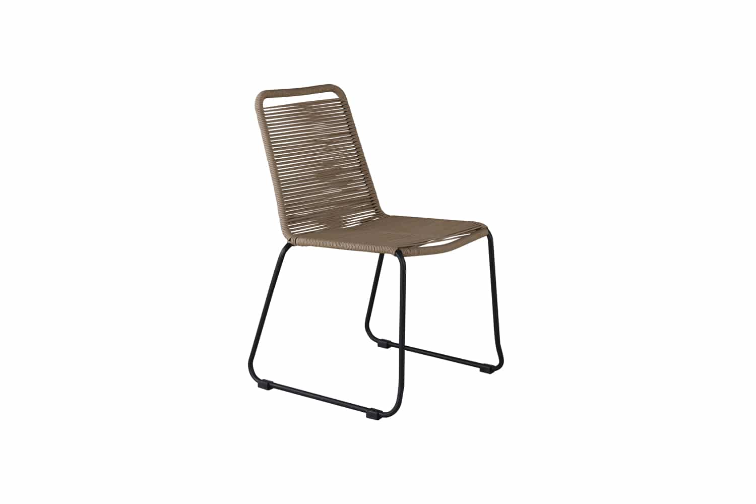 Lindos Stacking Chair - Black Alu / Latte Rope (2-pack)
