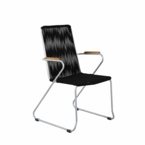 Bois Armchair - Zink / Black Rope / Acacia (2-pack)