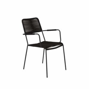 Lindos Armchair - Black Alu / Black Rope (2-pack)