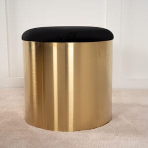 Puff - Stool ø45 - Black / Shiny Brass