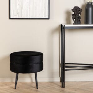 Pot Pouf - Black / Black Velvet