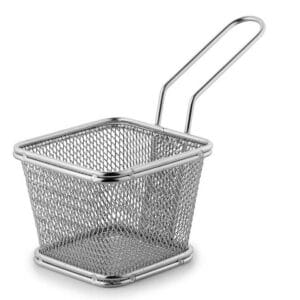 Mini frityrkorg i rostfritt, konisk stapelbar