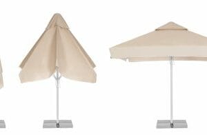 Parasoll 3.5x3.5m Telescopic med volang II tak (Svart)