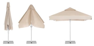 Parasoll 3.5x3.5m Telescopic med volang II tak (Svart)