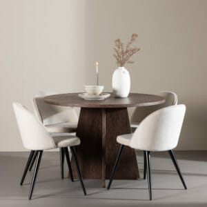 Bootcut Matbord med Velvet Matstol