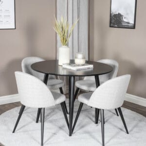Matgrupp Plaza med stolarna Velvet