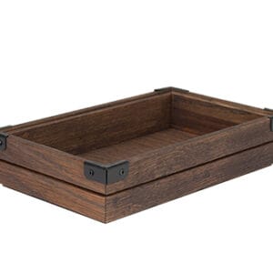Stapelbar Låda GN1/4 (Kastanjebrun med Metall Hörn)
