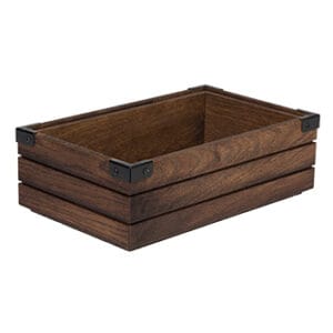 Stapelbar Låda GN1/4 (Kastanjebrun med Metall Hörn)