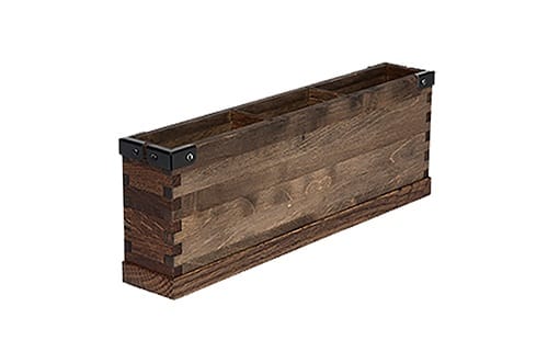 Besticklåda med 3 fack(Kastanjebrun med Metall Hörn)