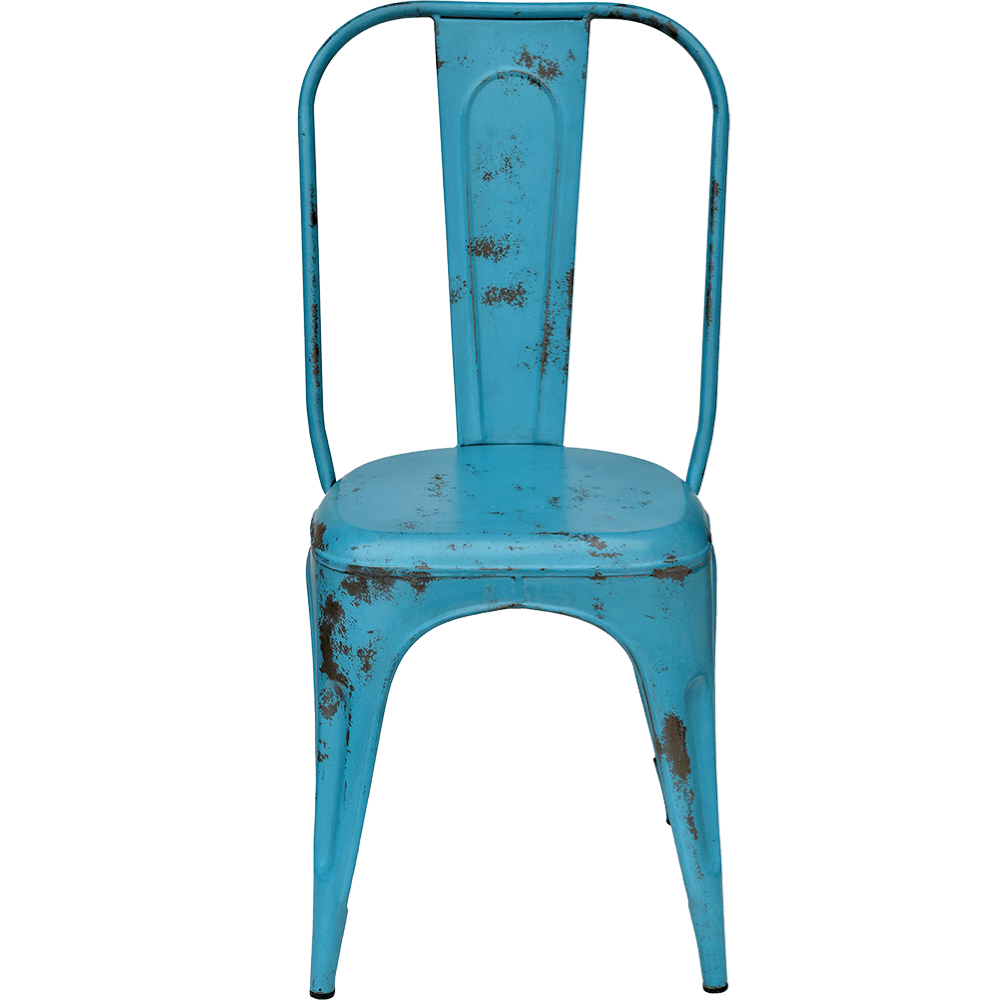 Stol - blå med patina (4-pack)