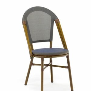 STOL PARIS RUND MÖRK MÄSSING