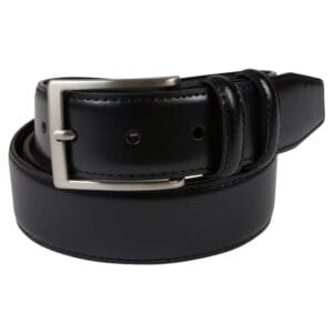 Svart 35mm läderbälte 85cm