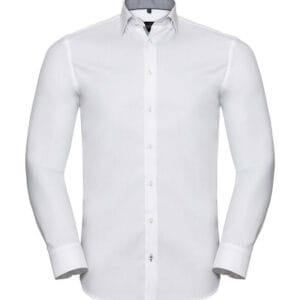 Tailored Contrast Herringbone Shirt LS
