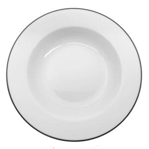 Tallrik djup rund med svart rand 29cm