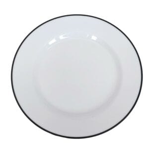 Tallrik rund med svart rand 19cm