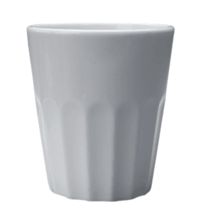 Mugg utan öra räfflad vit 25cl