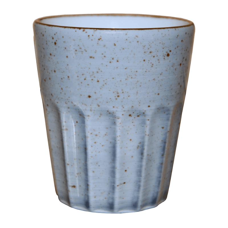 Mugg utan öra räfflad grå 25cl
