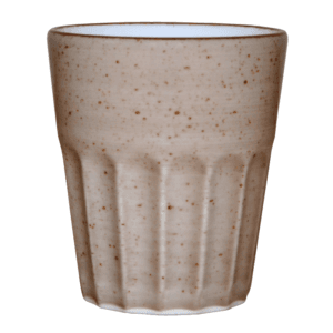 Mugg utan öra räfflad beige 25cl