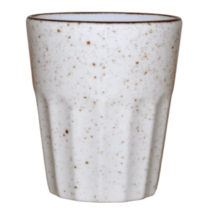 Mugg utan öra räfflad ljus creme 25cl
