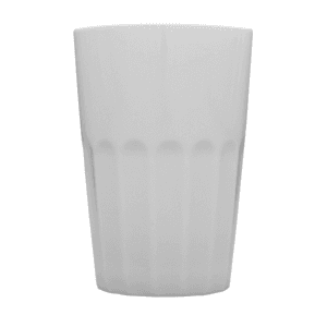 Mugg utan öra räfflad vit 38cl