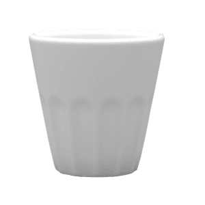 Mugg utan öra räfflad vit 9cl