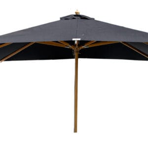 Naxos Umbrella - 3*3m -  Wood / Black Fabric