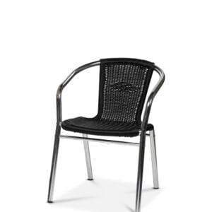 Alu-Bistro karmstol, svart